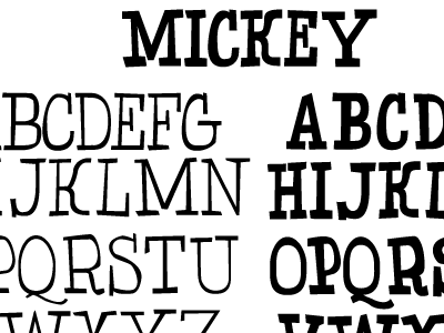 Mickey documentation hand drawn illustrator trace type uppercase vector