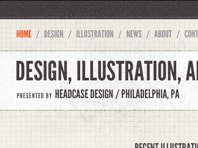 Headcase Design new header league gothic portfolio redesign