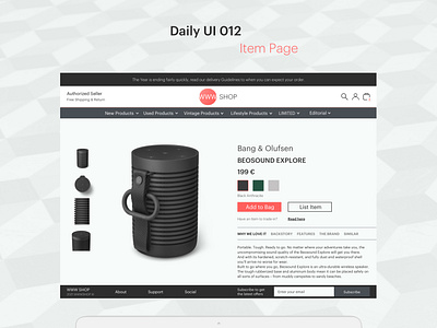 daily ui #012 Item page