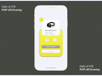 Daily UI #016 POP-UP/Overlay Item to Basket