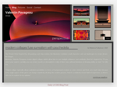 Daily UI #035 Blog Post