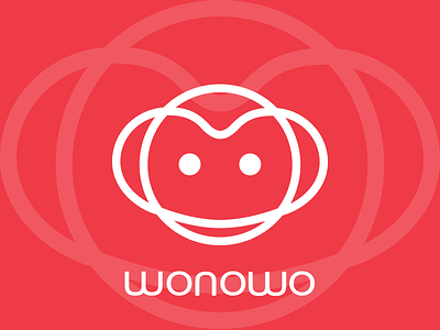 Wonowo app flat logo logotype minimal monkey share web wonowo