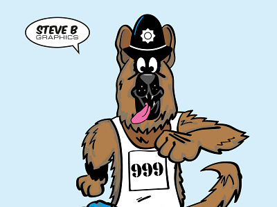 Police Doggy Marathon branding cartoon design graphic design illustration marketing vector vector artwork