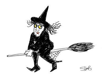 Witchy Poo cartoon illustration vector artwork