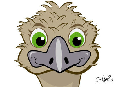 Vector Emu cartoon illustration vector artwork