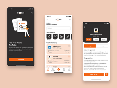 Nokri - Job Search Platform Mobile App app branding concept homepage illistrate trending ui ux