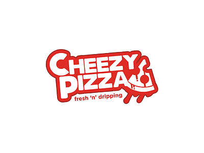 Cheezy Pizza Logo cheesy cheezy cheezy pizza dripping fresh graphic design logo pizza red