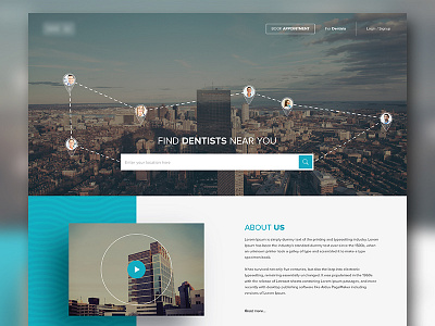 Dentists Search Website Design appointments clean dentists directory medical search searchengine simple ui ux website