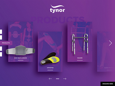 Tynor Website Products Page Design belts orthotics product responsive showcase tynor ui walkers webdesign