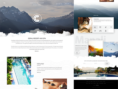 Coral Resort & Spa Website Design coral coral resort and spa hotel india manali resort spa ui uidesign ux ux ui website