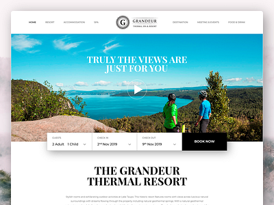 Grandeur Thermal Resort & Spa Website Design design hotel interactive interface new zealand resort responsive spa taupo ui user interface ui ux webdesign website
