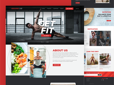 Fitness and Nutrition Website clean excercise fitness nutrition nutritionist responsive training ui ux web webdesig workout