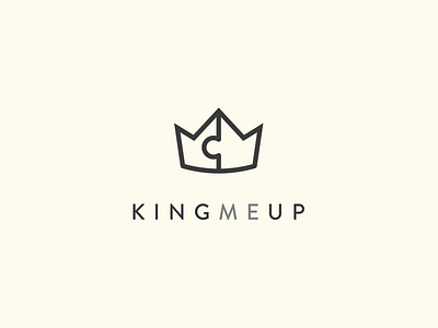 King Me Up connect crown impove king logo mentor piece puzzle