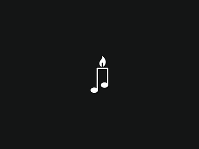 A Little Night Music candle flame light lines listen logo minimal music night note play shine