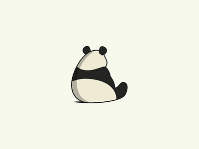 Pondering Panda animal backside bamboo bear behind introvert melancholy panda ponder sad sitting thinking