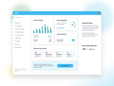 UI design for ISP Dashboard col dashboard design figma typography ui ux