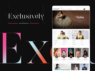 Exclusively Website ecommerce fashion app fashion website homepage luxury shopping website user experience userinterface ux