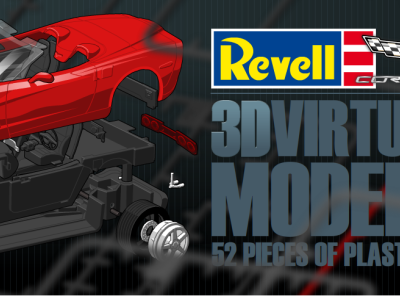 Revell "Corvette C6 Convertible" Virtual model. animation art art direction branding children corvette direction game graphic design illustration interactive kit model plastic portugal revell toy usa vector vectorial