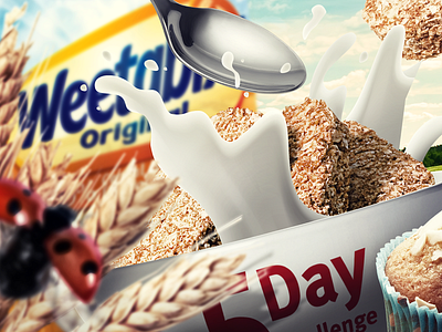 Weetabix and Alpen Facebook Ads and photomontages. art direction branding desin digital art facebook graphic design illustration photo compositing photomontage portugal post social media