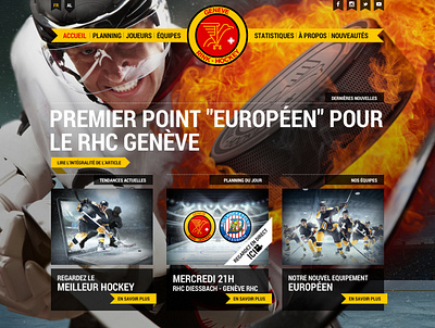 Geneve Rink-Hockey Website and photomontages. art direction branding design graphic design homepage photo compositing photomontage portugal ui webdesign website