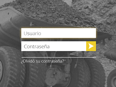 Login Screen design flat login mining screen spanish truck ui web yellow