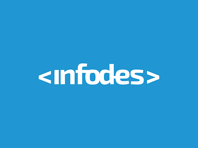 Infodes Logo Design agency blue brand branding clean design web development flat html logo logo design typo