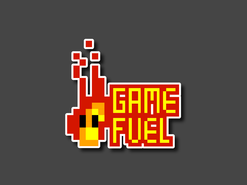 animated 8-bit fire logo game fuel