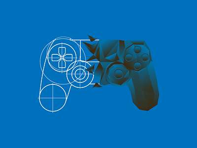 PlayStation Controller - WIP blue blueprint controller design game gamedev gamer logo low poly lowpoly playstation videogame