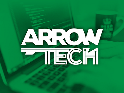 Arrow Tech - Logo arrow branding design flat green it company logo minimalist tech technology