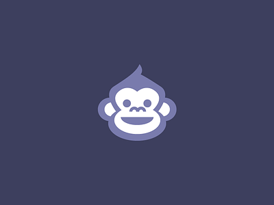 Monkey Icon animal design flat icon logo minimalist monkey mono purple