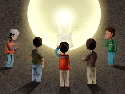 Energy digital energy illustration light mining people shadow