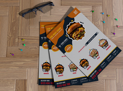 Restaurant flyer design, A4 size a4 branding brochure burgar corporate design fastfood flyer flyertemplate food foodmenu graphic design illustration menucard pizza restaurant