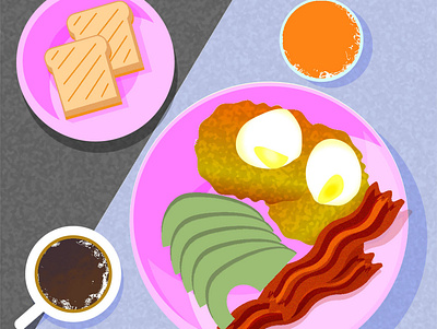 Breakfast branding design illustration vector