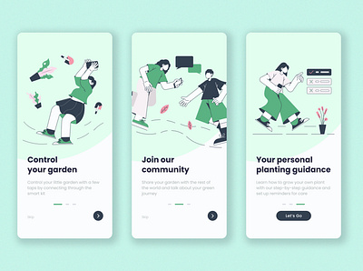 Planting App UI Onboarding app graphic design illustration mobile app onboarding onboarding screen plant planting app ui