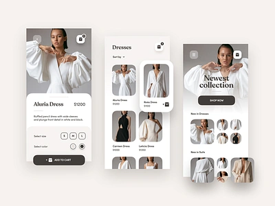 Mobile UI Design for a fashion mcommerce app business clothes design ecommerce fashion luxury mcommerce mobile retail sale sales shop shopping ui ux