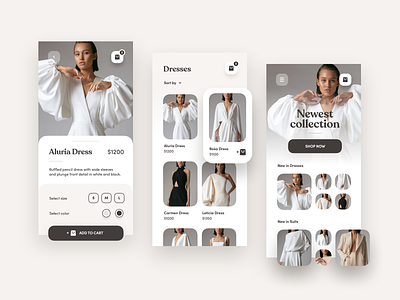 Mobile UI Design for a fashion mcommerce