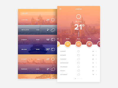 Weather app app design ios mobile weather