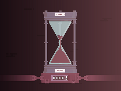 Time is over ! death hourglass illustration life time