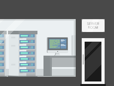 Server Room black blue door illustration room screen server vector