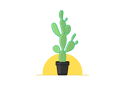 Cactus 002 art black cactus green illustration plant project vector yellow