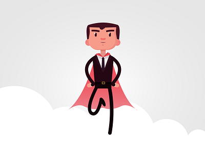 Super Manager character design grey hiring illustration logo man red sales sky superman vector