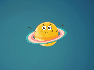 Saturn smile color digital happy illustration planet saturn sky smile solar system sunlight