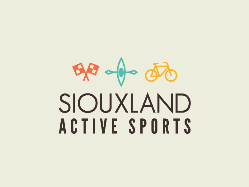 Siouxland Active Sports active bike color design flags identity kayak logo paddle racing sports