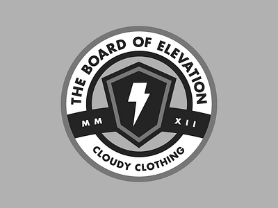 The Board of Elevation badge board of elevation bolt cldy cloudy clothing mmxii type