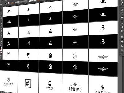 Arrive Logo Mark Exploration branding icon identity logo logo mark type wordmark