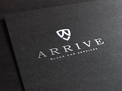 Arrive Logo arrive bookman oldstyle letterpress lockup logo mark mockup silver typography