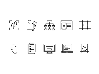Process Icons - WIP design concepts design language development specs icons information architecture process prototypes refinement regulatory research usability testing wireframes
