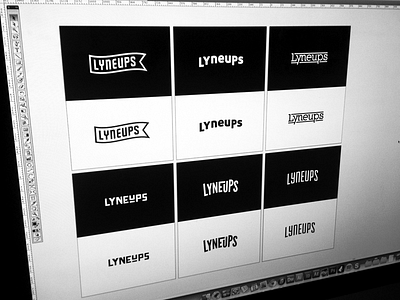 LyneUps logo refinement black and white branding design graphic design identity lettering line up logo lyneups refinement sports typography