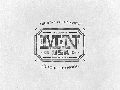 Minnesota Warm Up Series #12 badge exercise letterpress minnesota mn paper series texture the star of the north type usa warm up