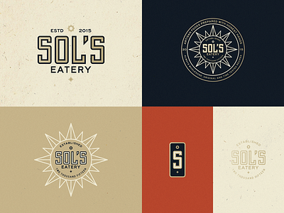 Sol's Eatery Iteration Process badge branding identity lockup logo restaraunt sols eatery type